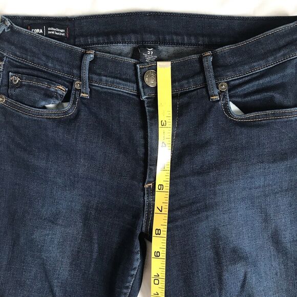 TRUE RELIGION Cora Jean Women 27 x 33 Tall Straight Slim Stretch Dark Blue Denim - Picture 10 of 15